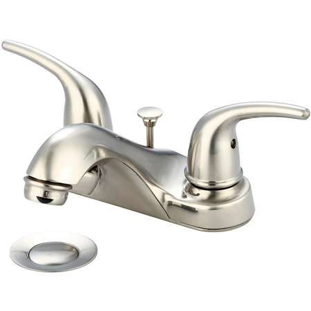 OLYMPIA FAUCETS Two Handle Bathroom Faucet, NPSM, Centerset, Brushed Nickel, Weight: 2.9 L-7270-BN